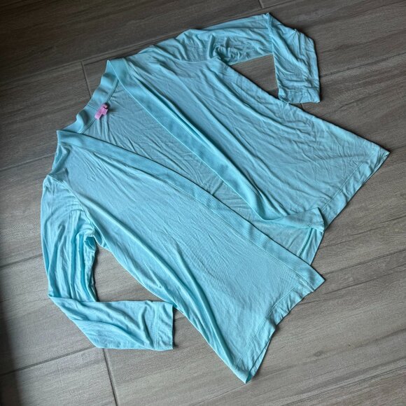 Lilly Pulitzer Sweaters - Lilly Pulitzer - Light Blue Modal/Spandex Blend Open Cardigan – Women’s XL